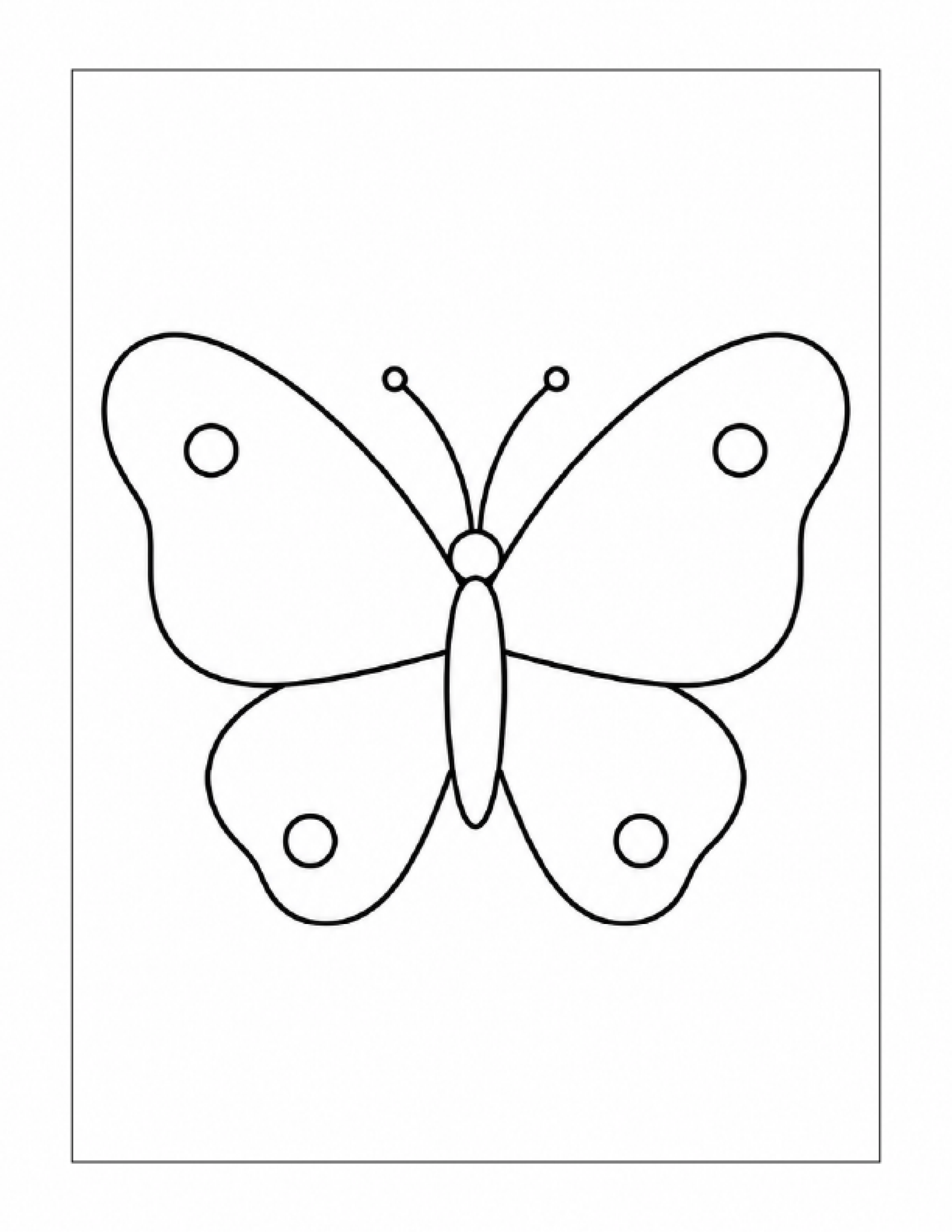 Easy butterfly bold and easy coloring page