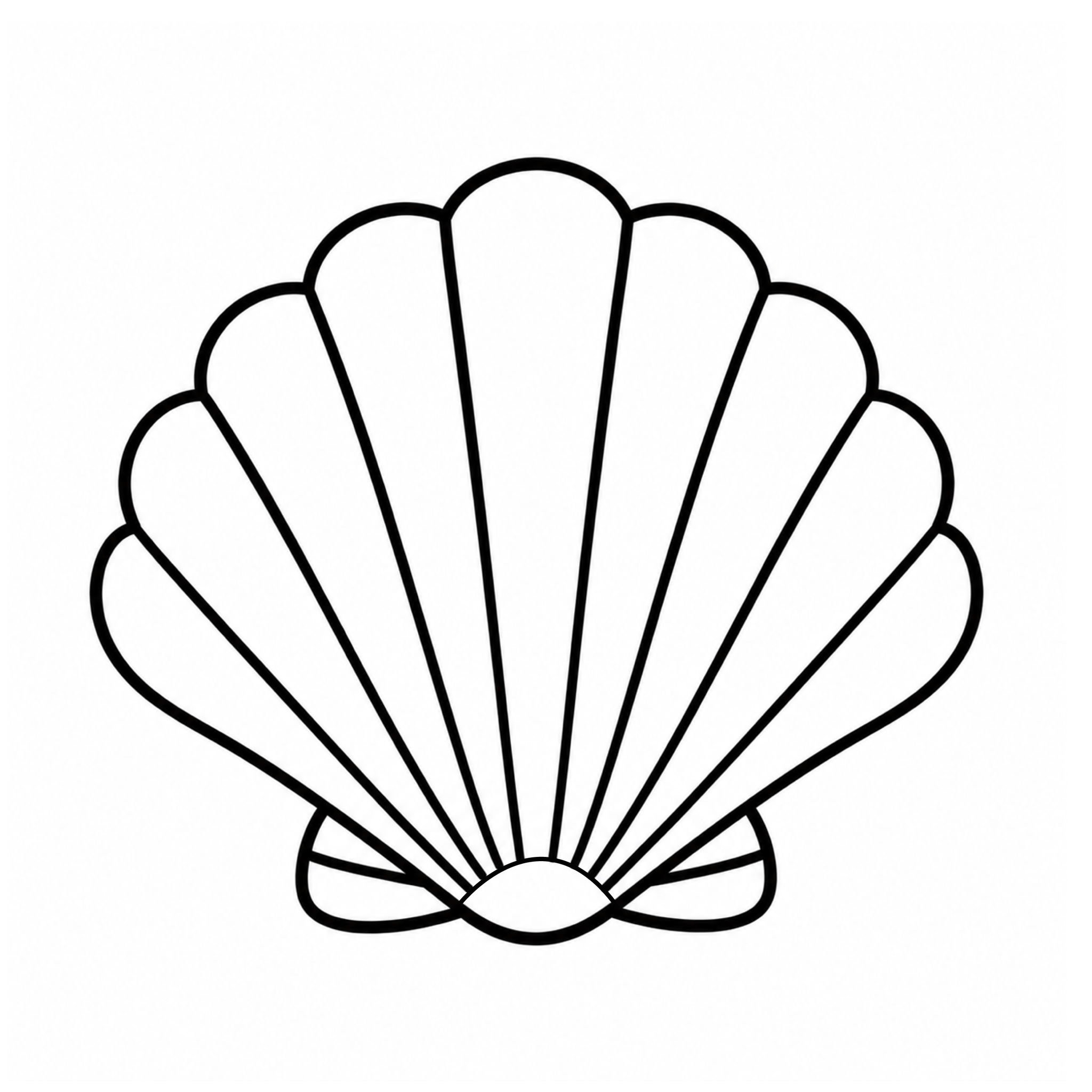 Scallop shell bold and easy coloring page