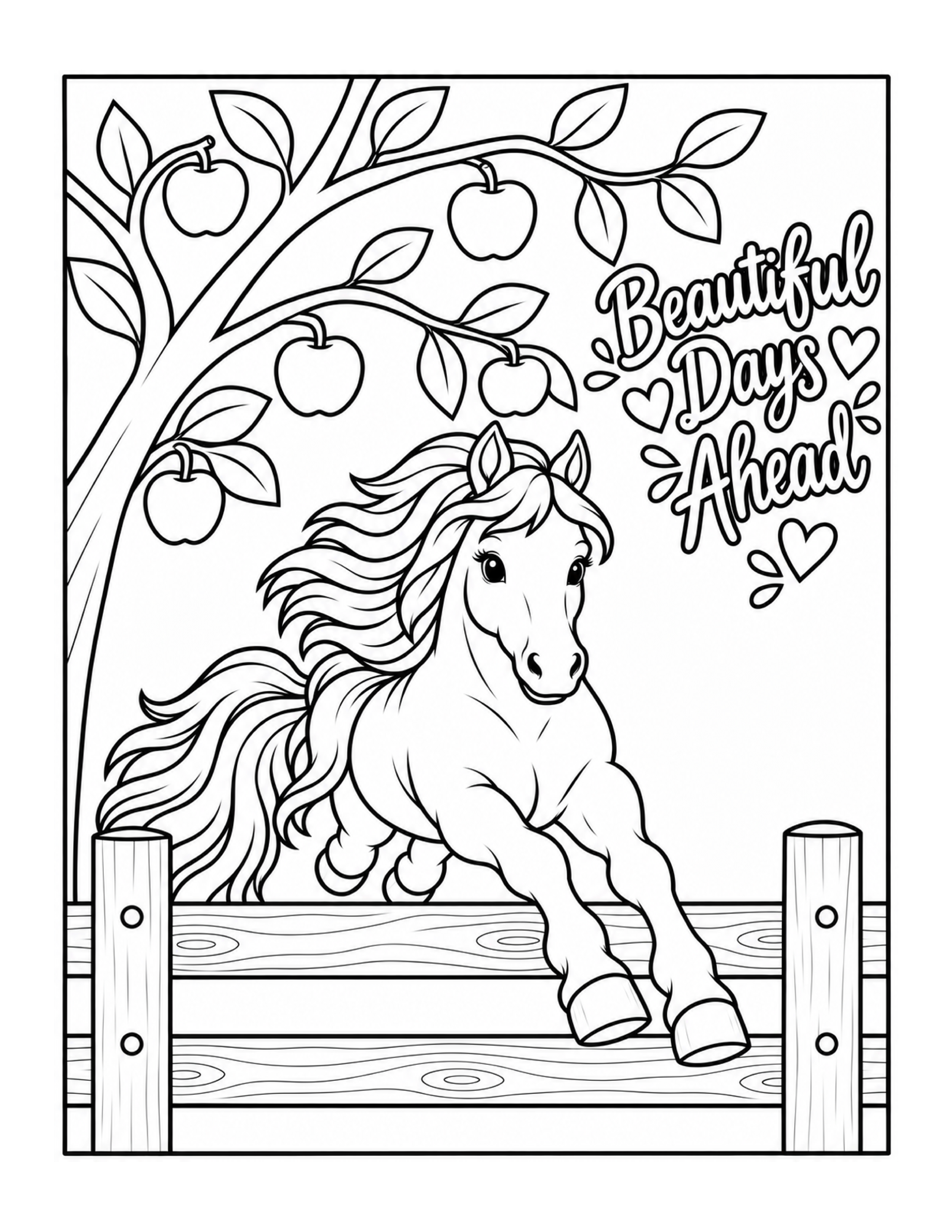 Beautiful Days Ahead inspirational coloring page