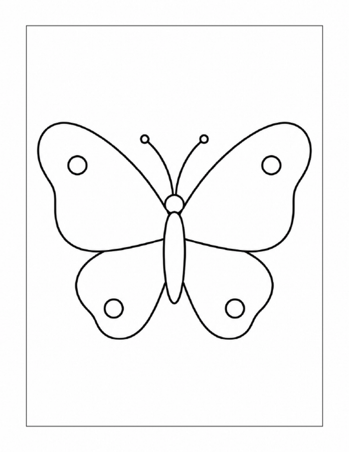 Easy butterfly bold and easy coloring page