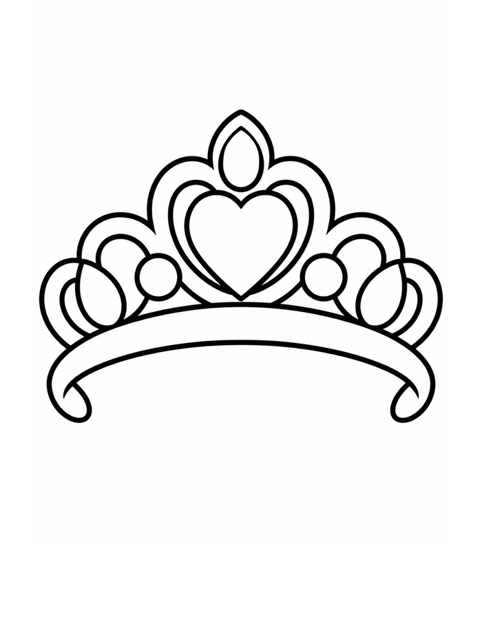 Heart Jewel Tiara coloring page