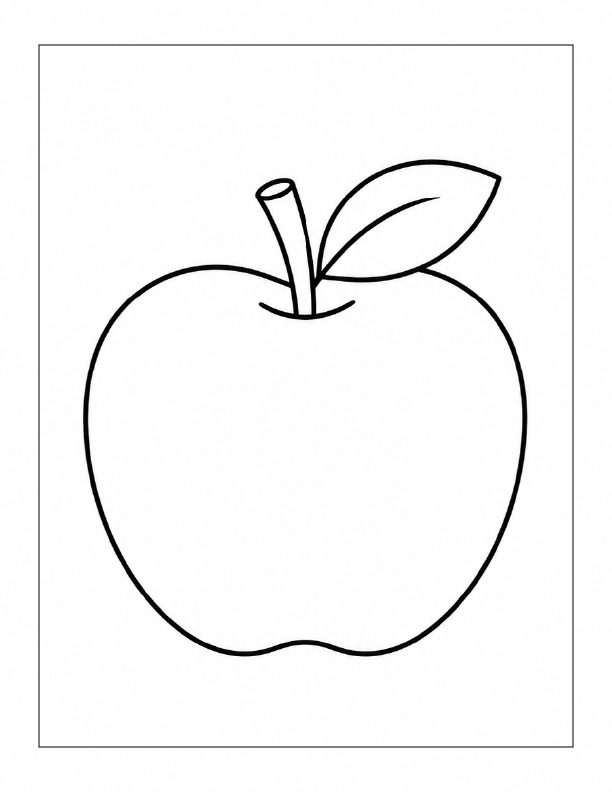 Free printable apple coloring page