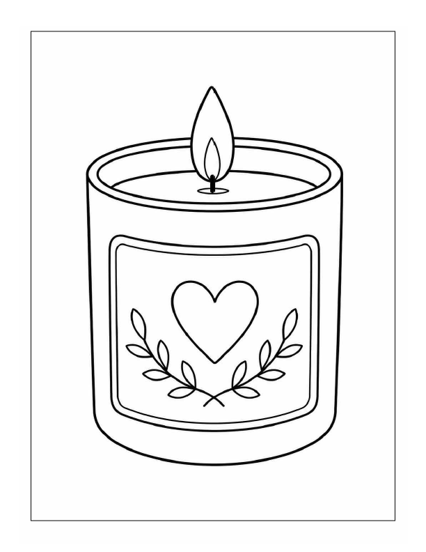 Free printable easy candle coloring page