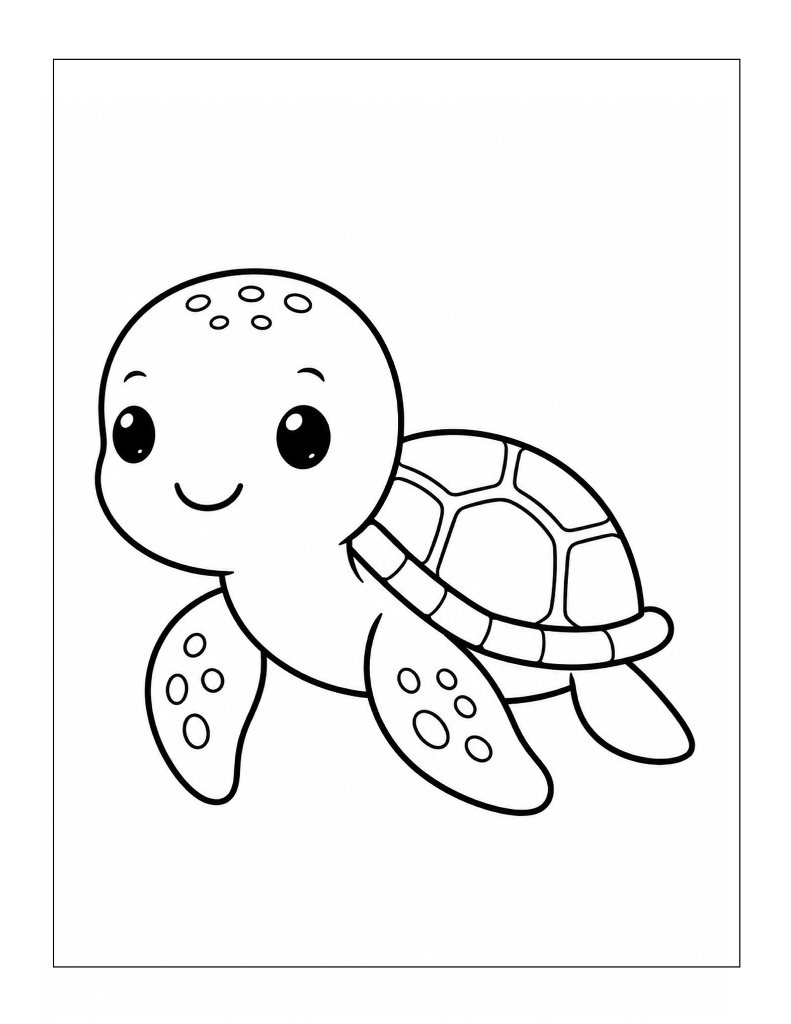 Free printable cute baby sea turtle coloring page