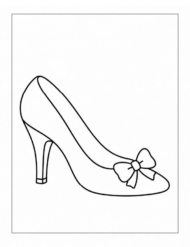 Free printable high heel shoe coloring page