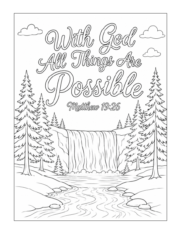 Free printable With God All Things Are Possible coloring page