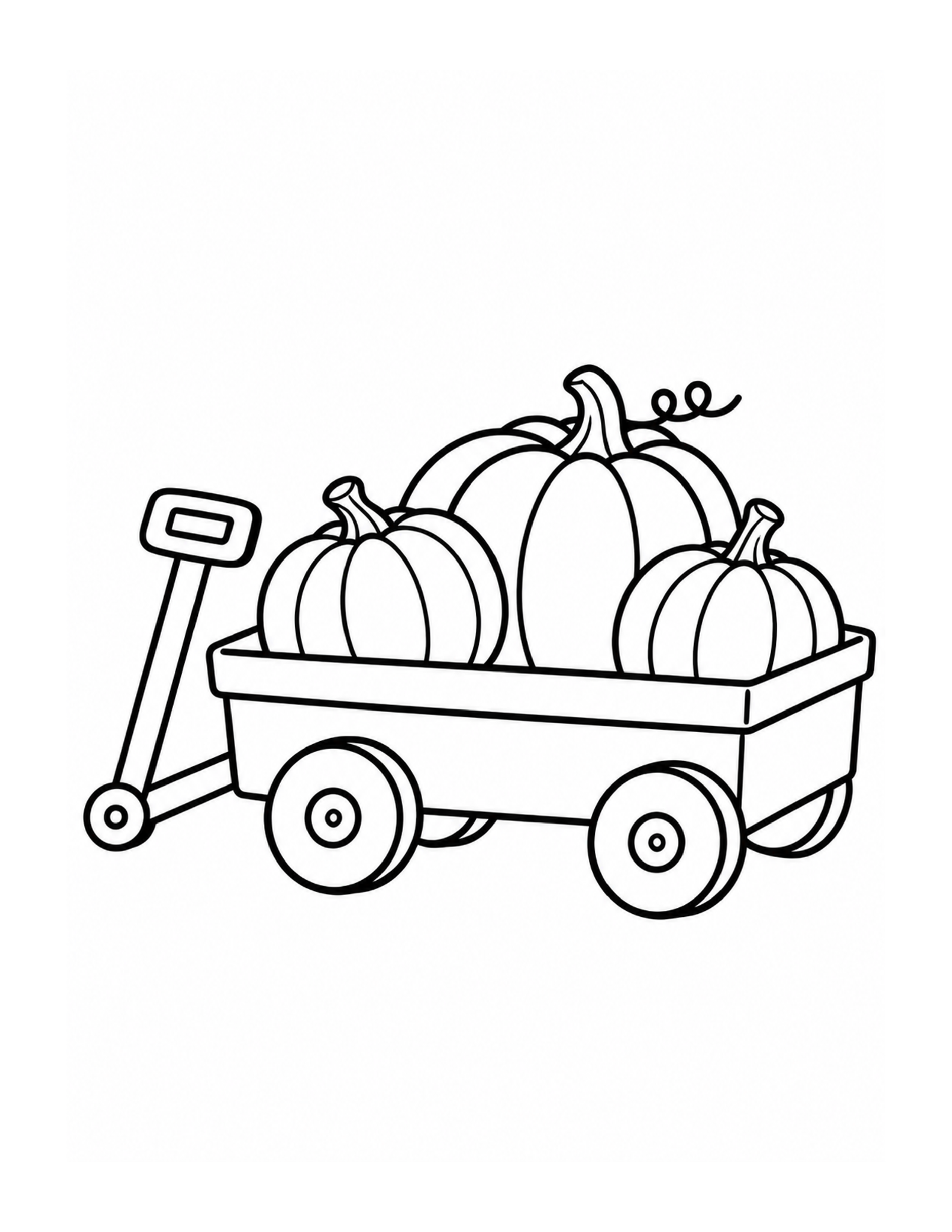 Free printable little pumpkin wagon coloring page
